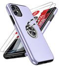 LeYi for iPhone 11 Case : and 2 Tempered Glass Screen Protector, with 360 Ring Holder Stand Magnetic Shockproof Heavy Duty Protective Phone Cover for i Phone 11 Purple