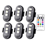 8 Färger LED Strobe Lights Flygplansljus 6PCS 6PCS 6Pcs