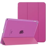 MoKo Étui Smart Cover pour New iPad 9ème Génération 2021, Étui à Rabat avec Support et Semi-Transparent Protecteur pour iPad 8e Génération 10.2" 2020/iPad 7e Génération 10.2" 2019, Framboise