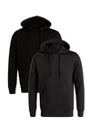 French Connection Mens Black 2 Pack Cotton Blend Hoodies - Size 2XL