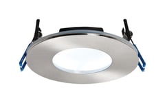 Saxby 69884 OrbitalPLUS LED Fixed Downlight, satin nickel, 9w, 5000K, daylight