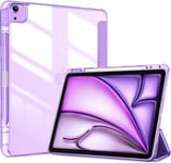 Coque Pour Ipad Air 13 Pouces En 2024, Nouvel Étui Amélioré Avec Porte-Stylet Pour Ipad Air 6ème Génération, Housse De Protection Anti-Chute -Violet