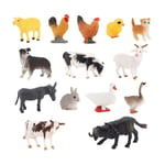 Figurines D'animaux De Ferme, 14 Pièces, Mini Poulet, Canard, Chat, Chien, Lapin, Vache, Mouton, Jouet D'ornement Réaliste Pour Enfants