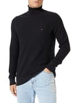 Tommy Hilfiger Men's Turtleneck Jumper, Black (Black), XS