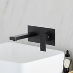 Mitigeur lavabo mural moderne – Noir mat - Preto