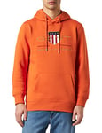 GANT Hoodie Sweat À Capuche Archive Shield, Pumpkin Orange, XS Homme