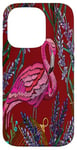 Coque pour iPhone 14 Pro Protective Phone Case with flamingo cage flower design