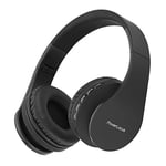 PowerLocus Bluetooth Headphones Over Ear, Foldable Wireless Headphones, Hi-Fi Stereo Headphone with Deep Bass, Micro SD/TF, FM Radio & Wired mode, Built-in Microphones, Soft Earmuffs for Phone/PC