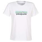 Patagonia W's Pastel P-6 Logo Organic Crew T-Shirt Femme, Blanc, L