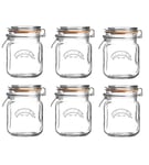 Storage Jar 1.5L Round Glass Food Preserving Cliptop Sugar Coffee Container 6pc