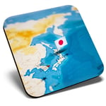 Square Single Coaster  - Japan World Map Flag  #45439