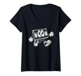 Womens Funny VHS Cassette Tape Men Women Kids Retro Graphic V-Neck T-Shirt