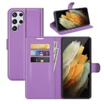 Galaxy S22 Ultra      Pu Wallet Case    [Purple]