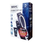 WAHL Stubble Gift Set Rechargable Trimmer & Ear/Nose Trimmer 5598-800 NEW