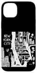 Coque pour iPhone 14 Plus Profitez de New York City The Big Apple Street Food Doodles Map