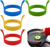 4 Pack Silicone Egg Rings, 3.1Inch Non Stick Egg Moulds Egg Cooking Rings Heat-