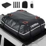 Favoto Coffre de Toit Voiture Imperméable - Sac de Toit Porte-Bagages 425L Pliable avec Tapis Antidérapant Crochet de Porte et Sangles de Renfort pour Le Transport des Bagages Noir