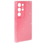 Fodral till Samsung S24 Ultra Silicone Glitter Design Camera Protected Powder Pink Rosa