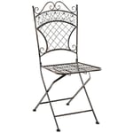 Décoshop26 - Chaise de jardin pliable en fer forgé bronze vieilli