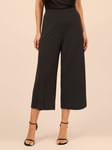 Adrianna Papell Wide Leg Cropped Trousers, Black/Ivory