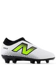 New Balance Junior Tekela Magique V4+ Firm Ground Football Boots -white/black, White, Size 1