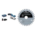 Bosch Professional 12V System scie circulaire sans-fil GKS 12V-26 (Ø 85 mm, 2 batteries et chargeur) + 1x Lame de scie circulaire Standard Multi Material (multi matériaux, 85 x 15 x 1,5 mm, 30 dents)