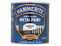 Hammerite Direct to Rust Smooth Finish Metal Paint White 2.5 Litre HMMSFW25L