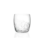 Avilia Lot de 6 verres à eau, vin et boissons avec décoration de balai – verres de table pour occasions spéciales avec décorations florales, en verre, 41 cl