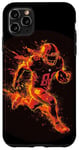 Coque pour iPhone 11 Pro Max Un joueur de football brûle comme une météorite dans le feu et les flammes