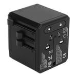 Universal Travel Adapter AC100V‑240V 4 Uptor For Cell Phones Laptops(Black ) New