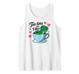 Tea Rex T-Rex Funny Tee For Tea Lovers Drinkers And Dinosaur Tank Top