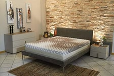 Matelas - Face ete + ame Mousse rembourrage 100 % polesther - Face Hiver Memoire de forme 65 Kg/m3 80x200 x 25 cm luxury brown Souple - Special Sommier Electrique - Dehoussable Housse Lavable