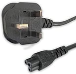 UK Power Cable 2M  - Clover leaf -  for TV/Printer/PC