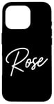 Coque pour iPhone 16 Pro Rose Nom Femme Mignon Fille Élégante Femme Amour Manuscrite