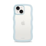 Holdit iPhone 15 / 14 / 13 Wavy Skal - Mineral Blue / Transparent