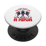 C'est mon costume humain, je suis vraiment un ninja PopSockets PopGrip Adhésif