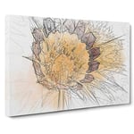 Big Box Art The Beauty of The Flower in Abstract Canvas Wall Art Framed Picture Print, 30 x 20 Inch (76 x 50 cm), White, Grey, Olive, Green, Brown