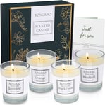 Scented Candles Gift Set, Soy Wax Candle of Jasmine, Pear & Freesia, Orange, for