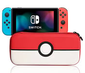 JoyHood Étui de Transport pour Switch & Switch OLED | Protection Housse de Rangement à Coque Rigide pour Switch avec 10 Cartouche de Jeux | Pochette pour Switch Console et Accessoires (Rouge & Blanc)