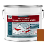 Peinture, résine d'étanchéité imperméabilisation terrasse circulable, balcon, sols extérieurs, béton, plusieurs coloris Procom Terre cuite 10 litres