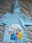 Disney Princesses Cinderella Rain Coat /mac, age 2-3 Years, light Blue Pink bows