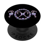 Couronne de Noël gothique pastel avec tête de mort, canne à sucre d'orge, esthétique PopSockets PopGrip Adhésif