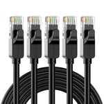 JARNHNG Câble Ethernet Cat 6 0.5m, Câble Internet Haute Vitesse 10gbps, Cordon de Raccordement Lan RJ45 Noir, Câble Ethernet Long Pour Jeux, Ordinateur, Télévision, Routeur, Modem, Bornier