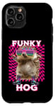 Coque pour iPhone 11 Pro Funky Hog, joli hérisson, disco, danse, rave trance