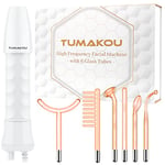 High Frequency Wand - TUMAKOU 6 IN1 Portable Neon High Frequency Facial Skin Tightening Wand Machine - Orange Light Therapy Electrode Face Device for Acne,Wrinkle,Hair - with Different 6 Glass Tubes