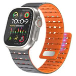 Bouixel Magnetic Strap Compatible with Apple Watch Ultra 2 Straps 49mm 46mm 45mm 44mm 42mm for Men Women, Sport Anti Sweat Breathable Wide Soft Silicone Band for iWatch Ultra Series SE 10 9 8 7 6 5 4