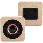 Mini Yellow Small WoodenWireless Bt Speaker Usb Charging Cube Part