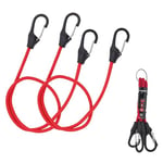 Polaire – Lot de 2 Tendeurs Elastiques Premium avec Crochets 80cm x Ø 9mm – Résistance 110 kg – Sandows Linguets en Acier – Idéal pour Voiture, Moto, Bagages, Vélo, Camping – Rouge