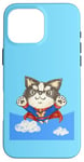 Coque pour iPhone 16 Pro Max chihuahua super-héros mignon chien chiot animal de compagnie drôle animal art illustration