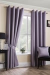 SATEEN WOVEN BLACKOUT 45" x 72" MAUVE EYELET UNLINED READY MADE CURTAINS